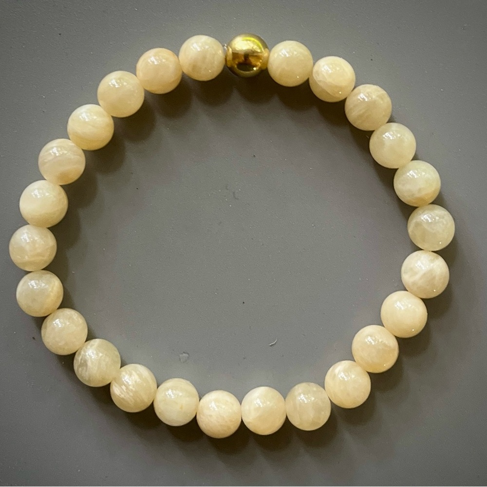 Yellow Selenite Handcrafted Bead Bracelet